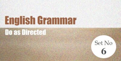 English Grammar-Do as directed-Set 6